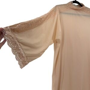 Vintage Vassarette Peach Lace Nightgown Lingerie Robe Size Large Fairy Retro‎